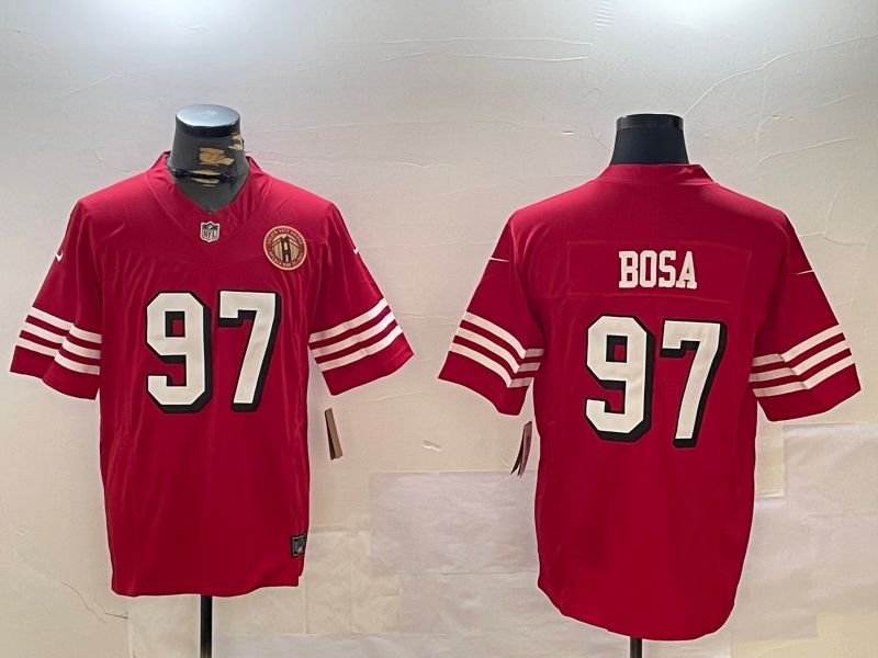Men San Francisco 49ers #97 Bosa Red three generations 2024 Nike Limited NFL Jersey style 9->san francisco 49ers->NFL Jersey